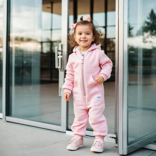 Toddler Girl in Pink Jumpsuit Outdoors