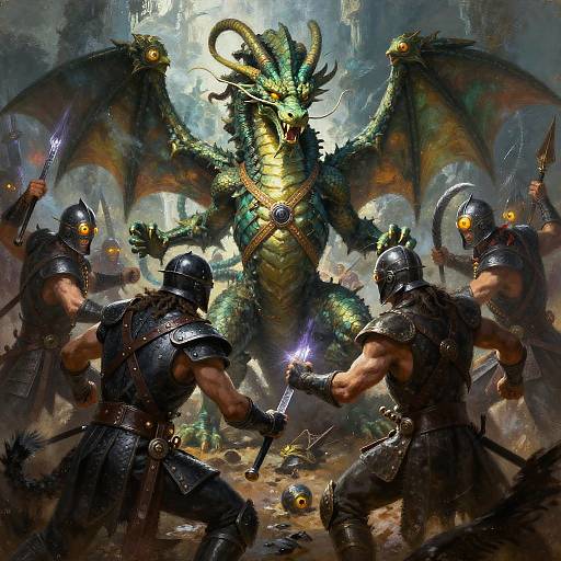 Epic Hydra Battle With Warriors