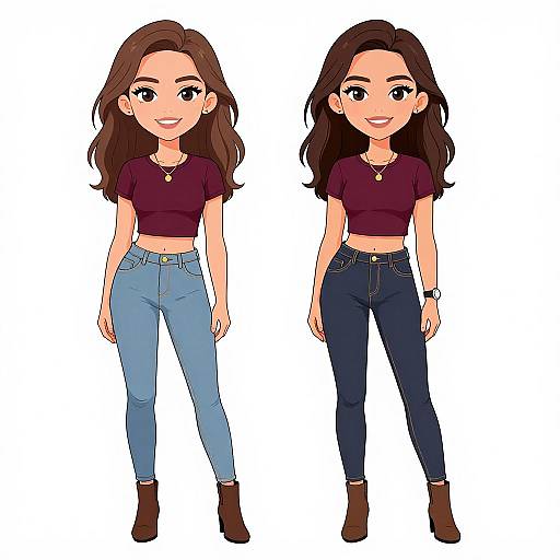 Smiling Woman in Casual Chic Outfit