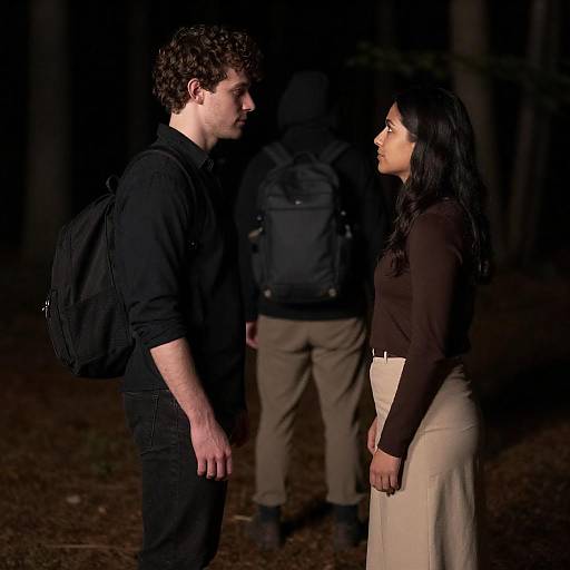 Night Forest Standoff Between Lovers