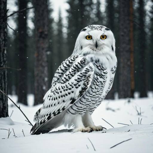 Snowy Owl in Boreal Forest Snowy Owl in Boreal Forest
