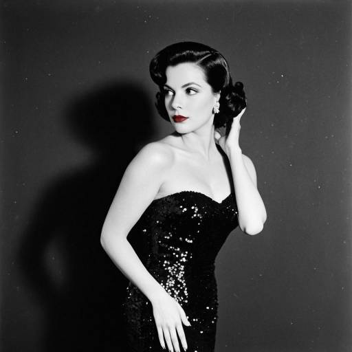 Vintage Glamour Woman in Strapless Sequin Gown
