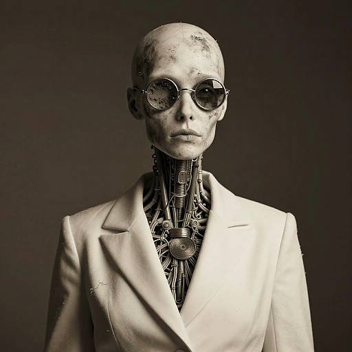 Dystopian Android Archivist Portrait