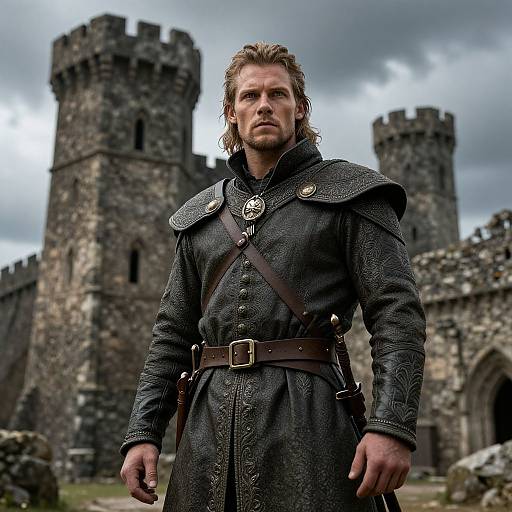 Medieval Handsome Man in Fantasy Setting