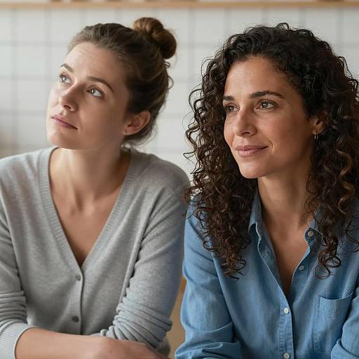 Thoughtful Middle-Aged Women Sitting Indoors