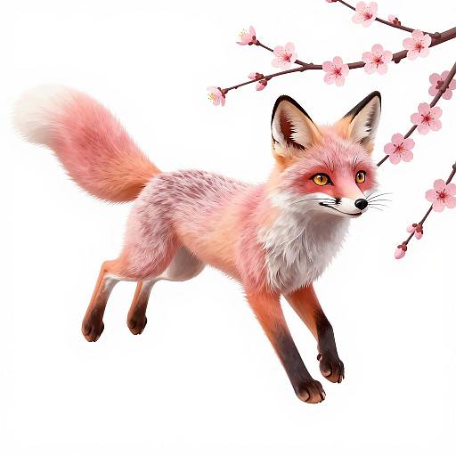 Vivid Digital Illustration of a Fox