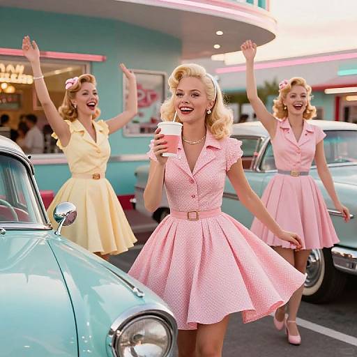 1950s Blonde Beauty Retro Scene