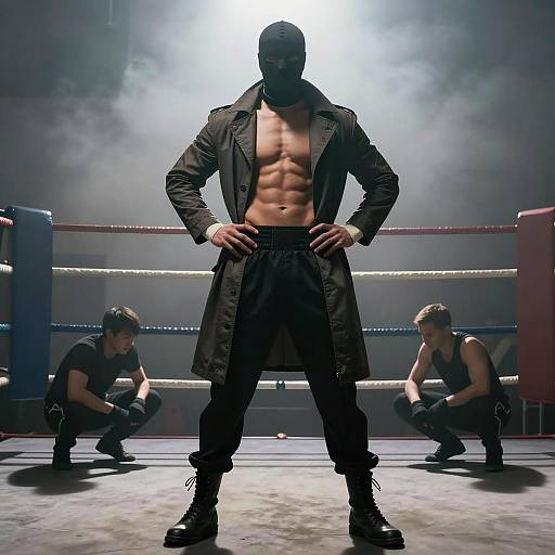 Mysterious Boxer in Dramatic Scene