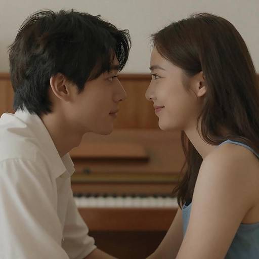 Intimate Moment Between Young Asian Couple