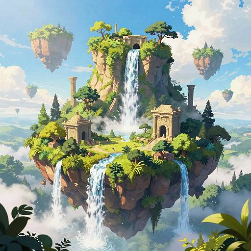 Magical Floating Island Fantasy Art