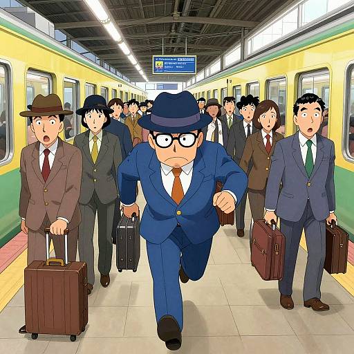 Bumbling Detective in Crowded Japanese Station