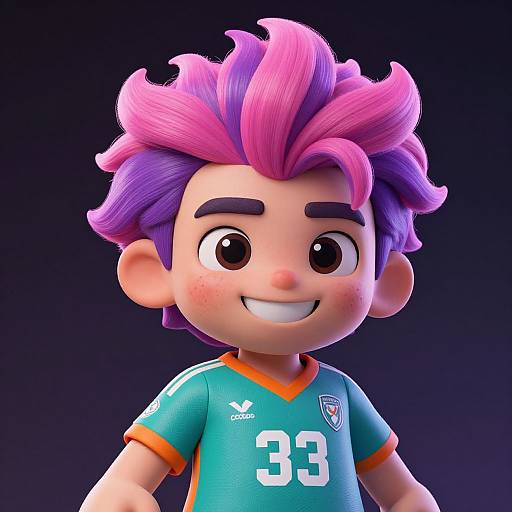 Vibrant Humanoid Soccer Player Portrait