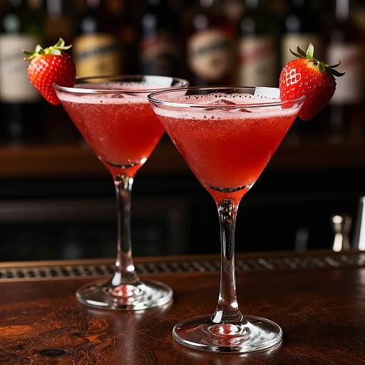 Vibrant Red Strawberry Cocktails