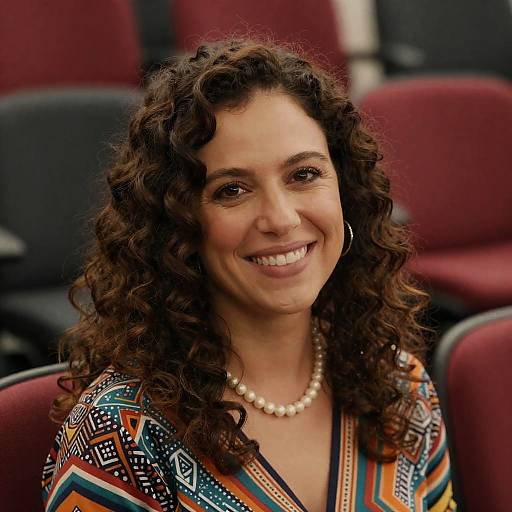 Smiling Woman in Colorful Attire