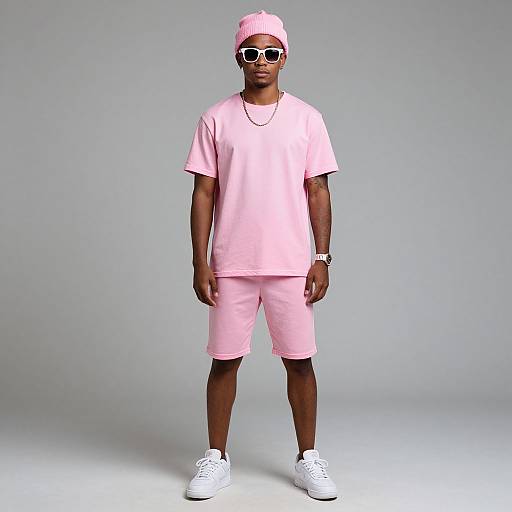 Pink Hip Hop Style Male Portrait