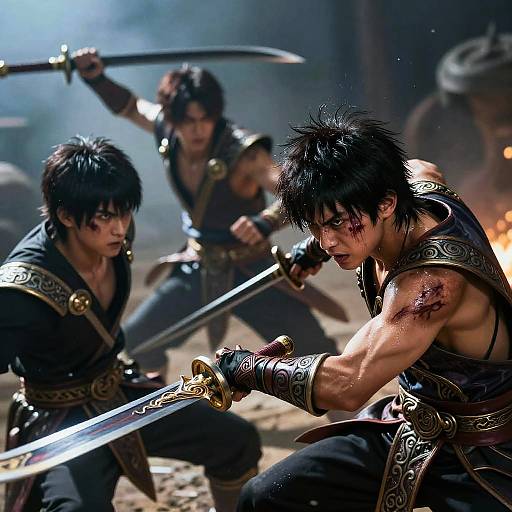 Intense Anime Sword Battle Scene