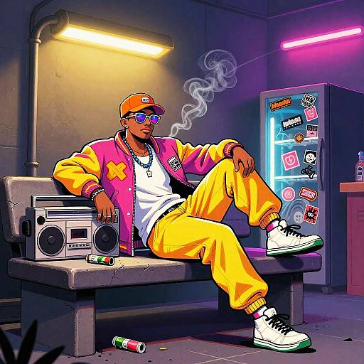 Carefree Boombox Dancer Urban Vibes