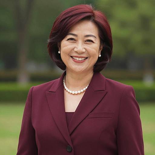 Confident Business Woman in Maroon Attire