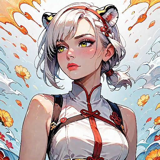 White-Haired Tiger-Eared Portrait