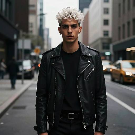 Edgy Urban Portrait with Platinum Hair