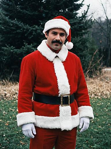 Man in Santa Claus Costume Outdoors