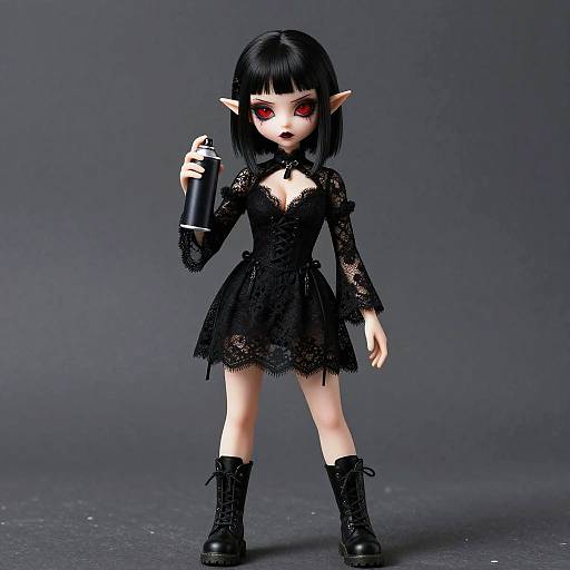 Dark Gothic Girl with Spray Can