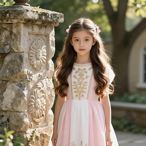 Elegant Girl in Vintage Garden