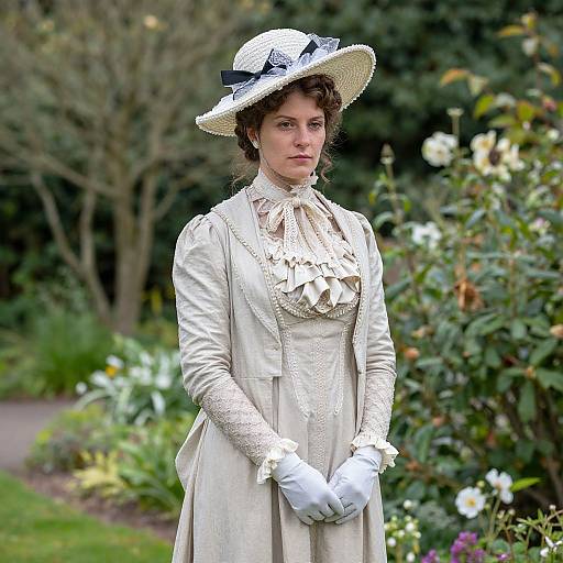 Victorian Woman in Garden Costume