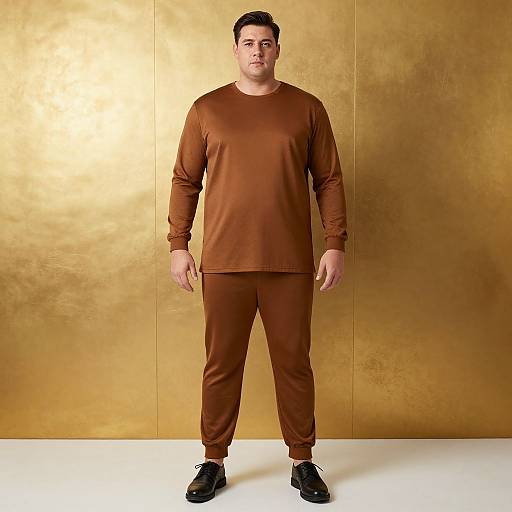 Big Tall Man in Brown Outfit