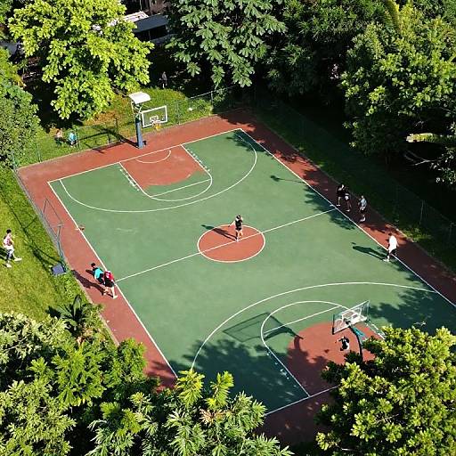Aerial View Outdoor Basketball Court