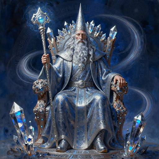 Wizard Sage with Enchanted Crystals