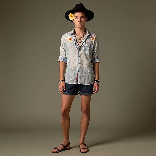 Bohemian Male Outfit with Jewelry