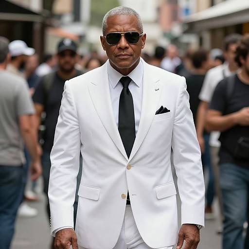 White Mobster in Crowded Street