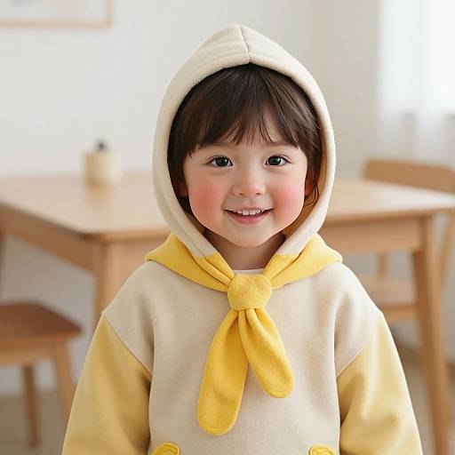 Smiling Child in Cozy Yellow Outfit