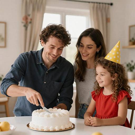 Cozy Family Birthday Cake Cutting