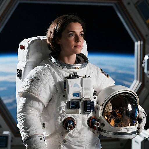 Cinematic Portrait of Female Astronaut
