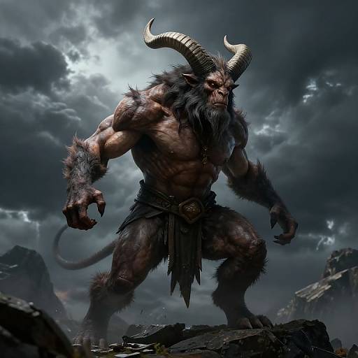 Heroic Minotaur in Fierce Battle