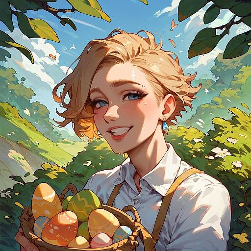 Happy Pepe Searching for Easter Eggs