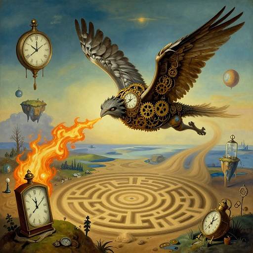 Surreal Mythical Creature in Melting Time