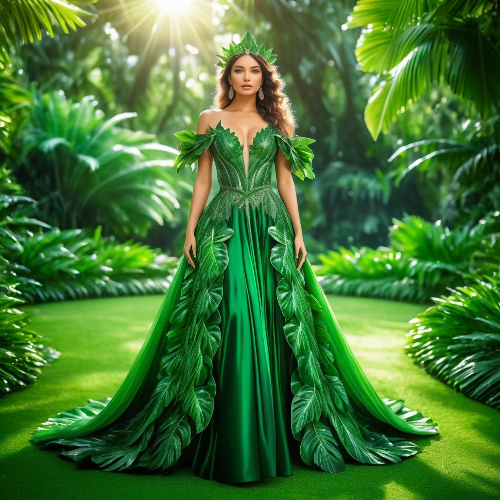 Celestial Goddess in Lush Garden Splendor