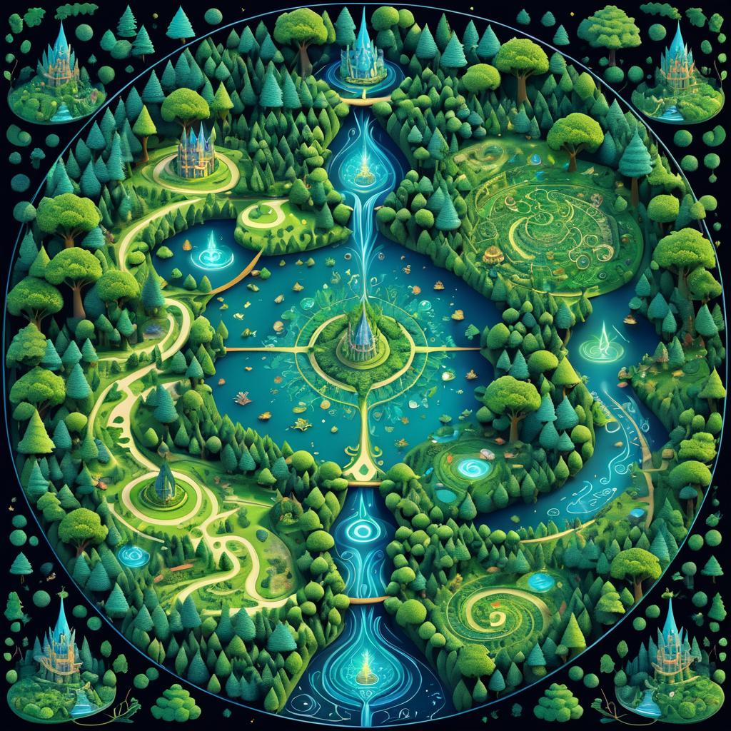 Enchanted Forest Map with Mystical Details