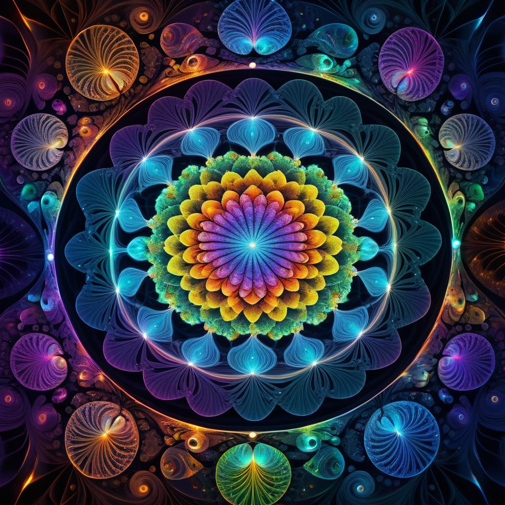 Surreal Kaleidoscopic Quantum Nature Scene