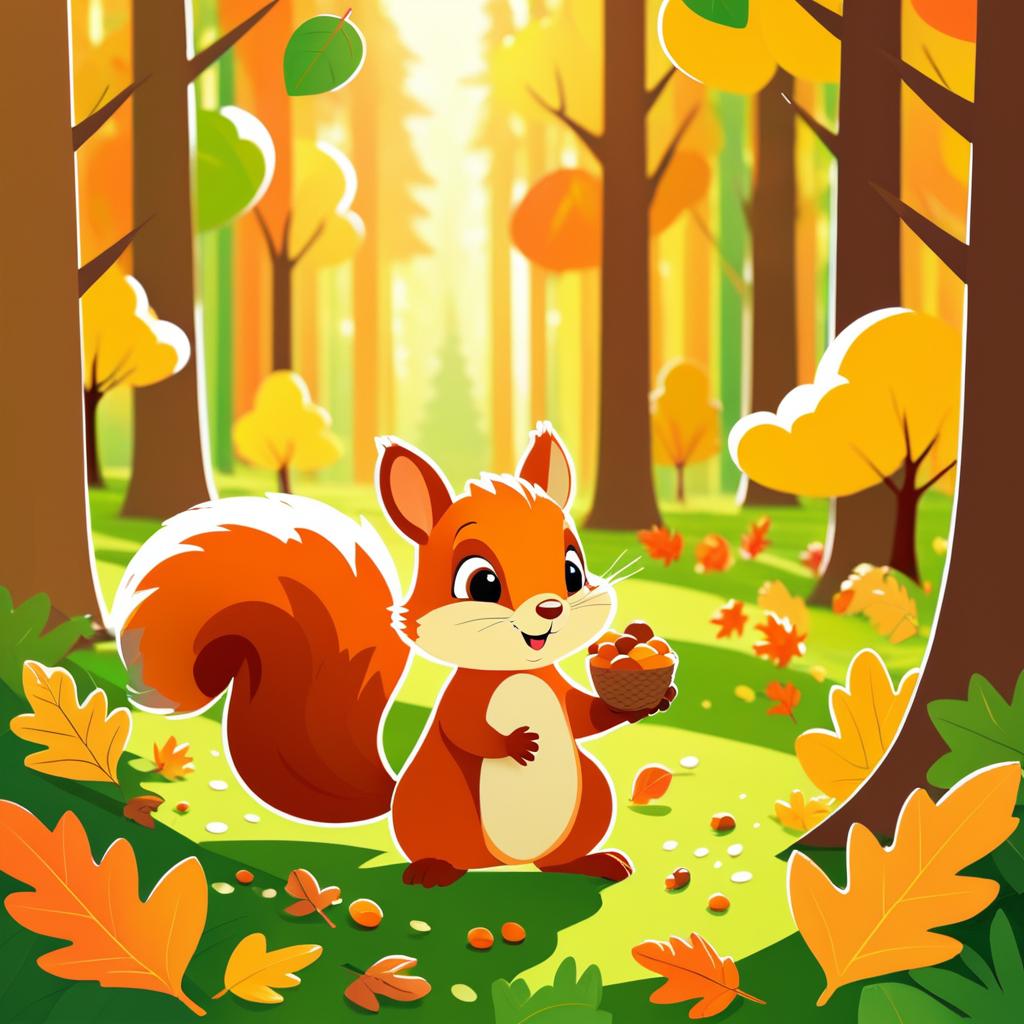 Cheerful Squirrel in Lush Forest