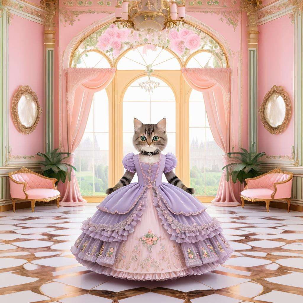 Persian Kitten in Victorian Ballroom