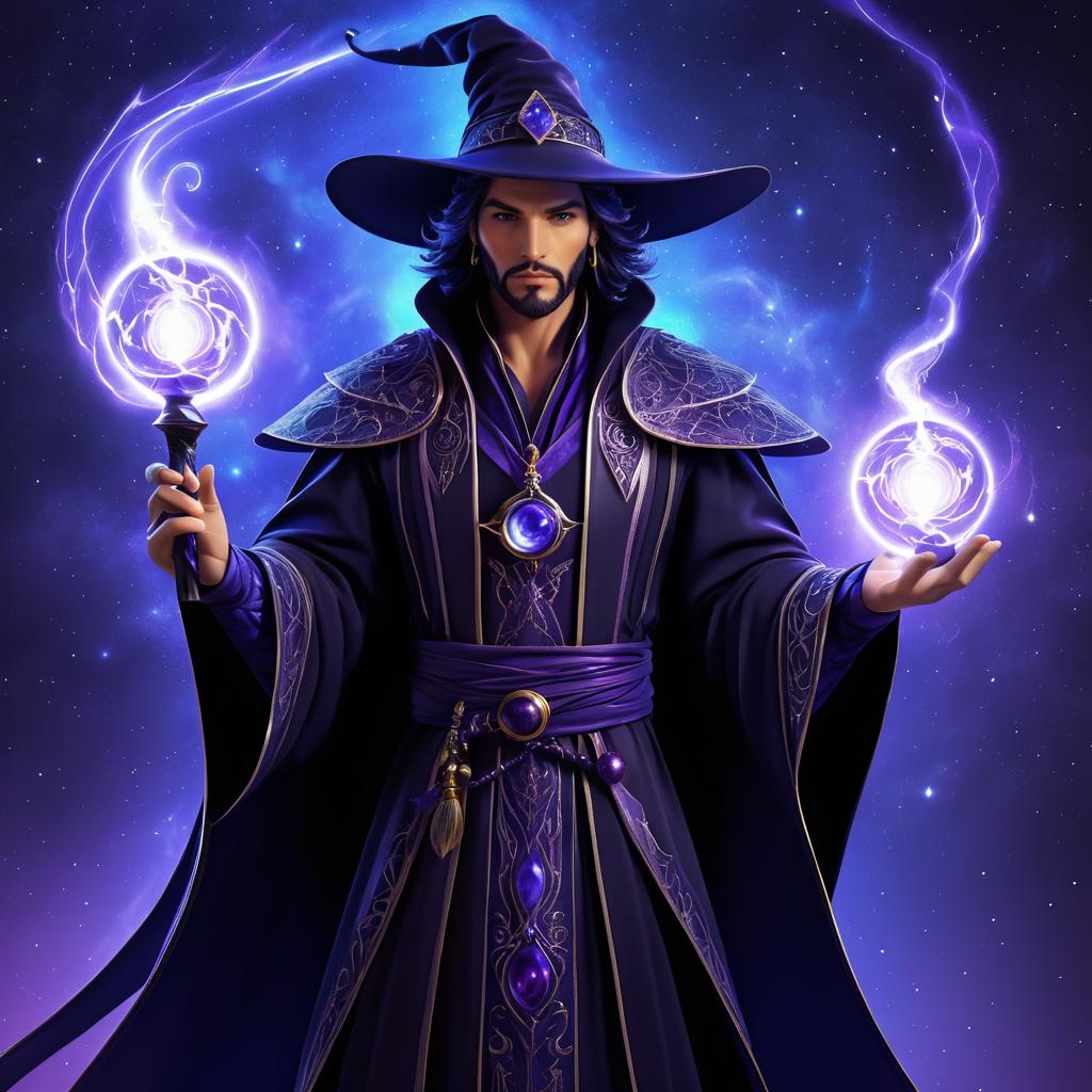 Detailed Portrait of a Mysterious Sorcerer