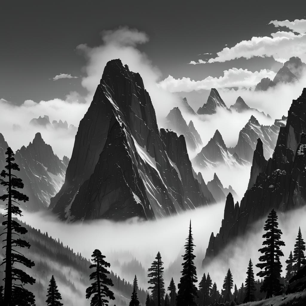 Majestic Black-and-White Escarpment Scene