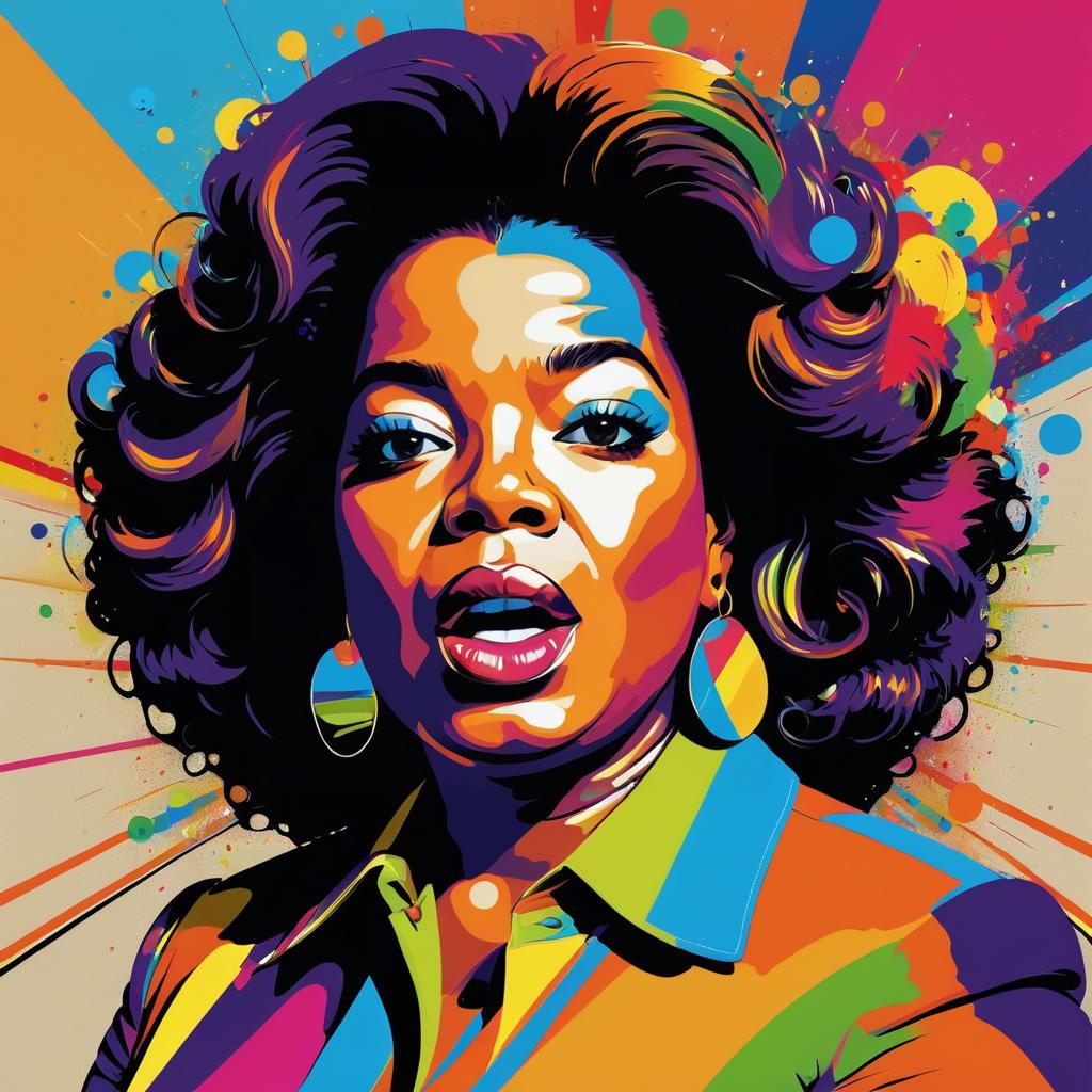 Irritated Oprah in Colorful Pop Art