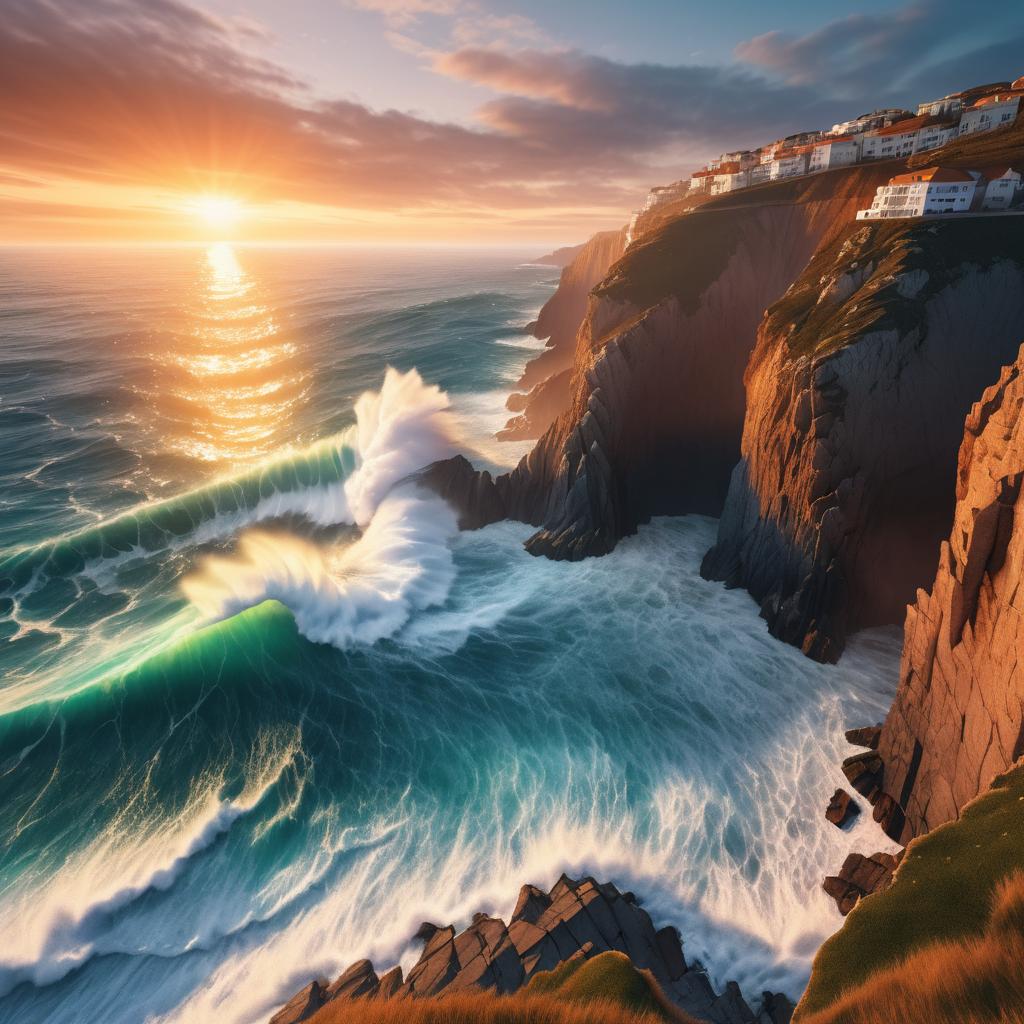 Dramatic Coastal Cliff at Sunset