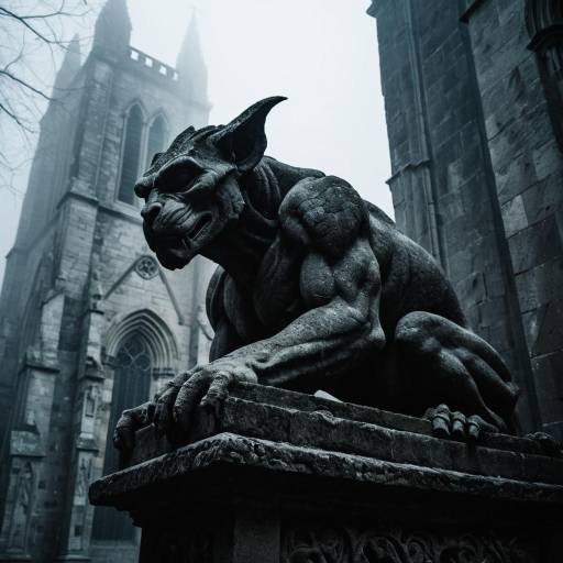Stone Gargoyle at Gothic Cathedral