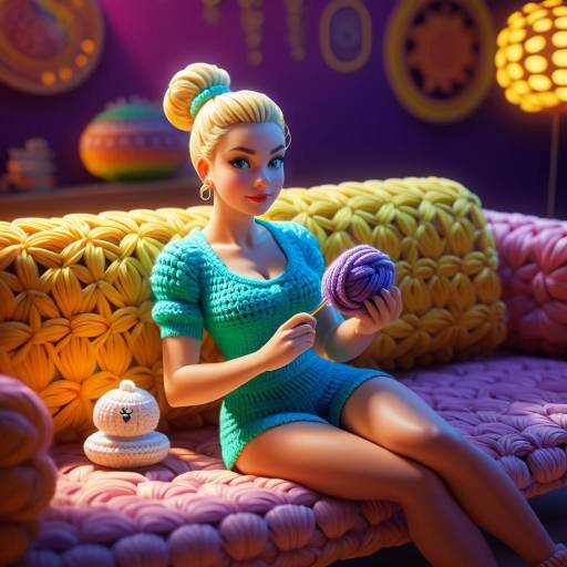 Vibrant 3D Cartoon Character on Sofa